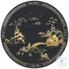Spencer London Black And Italian Silver Chinoiserie 42" Round Center Table