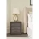 Maxwell Obsidian And Shagreen Small 3 Drawer Nightstand