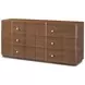 Spencer Coronet Auburn and Nickel 6 Drawer Walnut Dresser