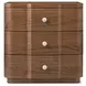 Spencer Coronet Auburn and Nickel 3 Drawer Walnut Small Nightstand
