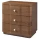 Spencer Coronet Auburn and Nickel 3 Drawer Walnut Small Nightstand