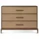Coastal Tobacco 3 Drawer Mizner Bachelor's Chest with Wallpaper