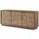 Coastal Tobacco 3 Door Amelia Credenza with Wallpaper