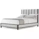 Lido II Cream and Brown Queen Upholstered Platform Bed