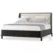 Repose Charcoal Oak Upholstered King Low Profile Panel Bed without Trim