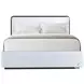 Luna Palmer Upholstered King Metal Bed