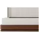 Spencer Coronet Cream and Auburn Upholstered Walnut Channel King Panel Bed