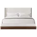 Spencer Coronet Cream and Auburn Upholstered Walnut Channel Panel Bedroom Set