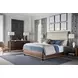 Spencer Green Park Cream and Fumed Leather Upholstered Carlton Gardens King Sleigh Bed