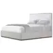 Spencer ST James Cream and Argento Upholstered King Panel Bed