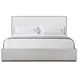 Spencer ST James Cream and Argento Upholstered King Panel Bed