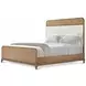 Coastal Tobacco and Beige Upholstered Crandon Park King Panel Bed