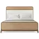 Coastal Tobacco and Beige Upholstered Crandon Park King Panel Bed