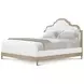 Willow Creek White and Riverwash Oak Upholstered Willowmere King Panel Bed