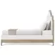 Willow Creek White and Riverwash Oak Upholstered Willowmere King Panel Bed