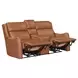 Channing Renaissance Cinnamon Leather Zero Gravity Triple Power Reclining Living Room Set with Nailhead Trim and USB Charging