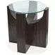 Beckham Rustic Tavern Round Glass Top End Table