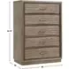Sonoma Gray 5 Drawers Chest