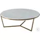 TA Studio No. 4 Fisher Brushed Brass Marble Round Cocktail Table