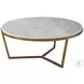 TA Studio No. 4 Small Fisher Gray And Gold Marble Round Cocktail Table