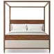 Nova Beige and Dusk Performance Fabric Upholstered King Canopy Bed