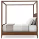 Nova Beige and Dusk Performance Fabric Upholstered King Canopy Bed