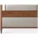 Nova Beige and Dusk Performance Fabric Upholstered King Canopy Bed