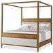 Nova Beige and Dawn Performance Fabric Upholstered California King Canopy Bed