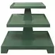 Tatiana Textured Green Rectangular Side Table with 2 Shelves