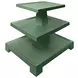 Tatiana Textured Green Rectangular Side Table with 2 Shelves