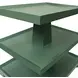 Tatiana Textured Green Rectangular Side Table with 2 Shelves