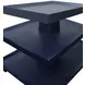 Tatiana Textured Navy Rectangular Side Table with 2 Shelves