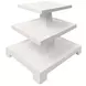 Tatiana Textured White Rectangular Side Table with 2 Shelves
