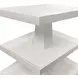 Tatiana Textured White Rectangular Side Table with 2 Shelves