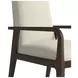 Verge Handcrafted Walnut and Beige Upholstered Arm Chair