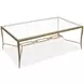 Serenelle Burnished Brass Rectangular Glass Top Occassional Table Set
