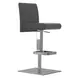 Vittoria Dark Gray And Chrome Plated Leather Adjustable Bar Stool