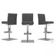 Vittoria Dark Gray And Chrome Plated Leather Adjustable Bar Stool