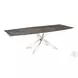 Icon Dark Brown Marbled Porcelain Top And High Polished Stainless Steel Extendable Dining Table