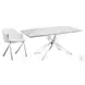 Icon White Marbled And High Polished Stainless Steel Extendable Dining Table