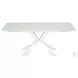 Icon White And High Polished Stainless Steel Extendable Dining Table