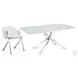 Icon White And High Polished Stainless Steel Extendable Dining Table