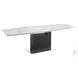 Olivia White Marbled on Glass And Dark Grey Oak Extendable Dining Table