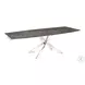 Icon Dark Brown Marbled Porcelain Top And High Polished Stainless Steel Motorized Extendable Dining Table