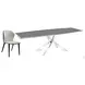 Icon Motorized Gray And High Polished Stainless Steel Extendable Dining Table