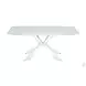 Icon Motorized White And Polished Stainless Steel Extendable Dining Table