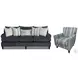 Elise Ink Gray Living Room Set with Round Arm
