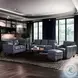 Traverse Ocean Blue Leather 82" Sofa