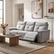 Tesoro Mist Gray 110" Power Double Reclining Sofa with Power Headrests and USB Ports