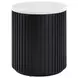 Colvin Black and White Round Marble Top Ocassional Table with Casters